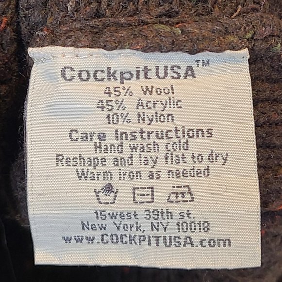 Military Cockpit USA Sweater Civilian Pilot Training V Neck Pullover Mens Large - Picture 8 of 10